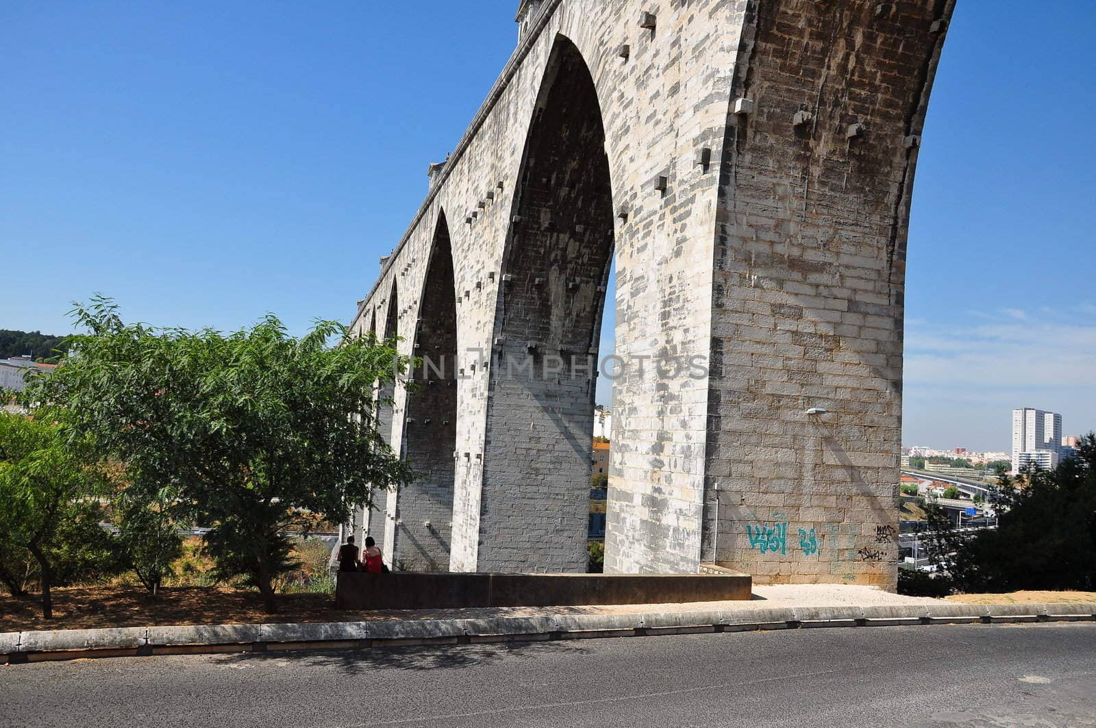 Historical water in the city of Lisbon built in the 18 th century, Portugal