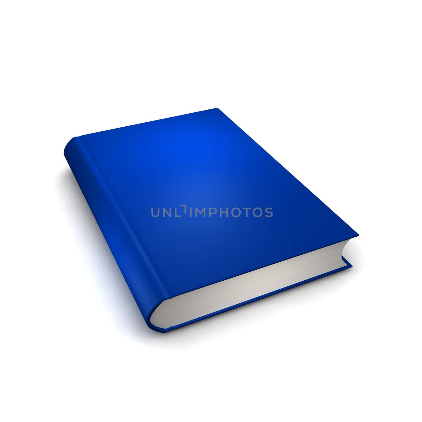 Blue isolated book. 3d rendered illustration.