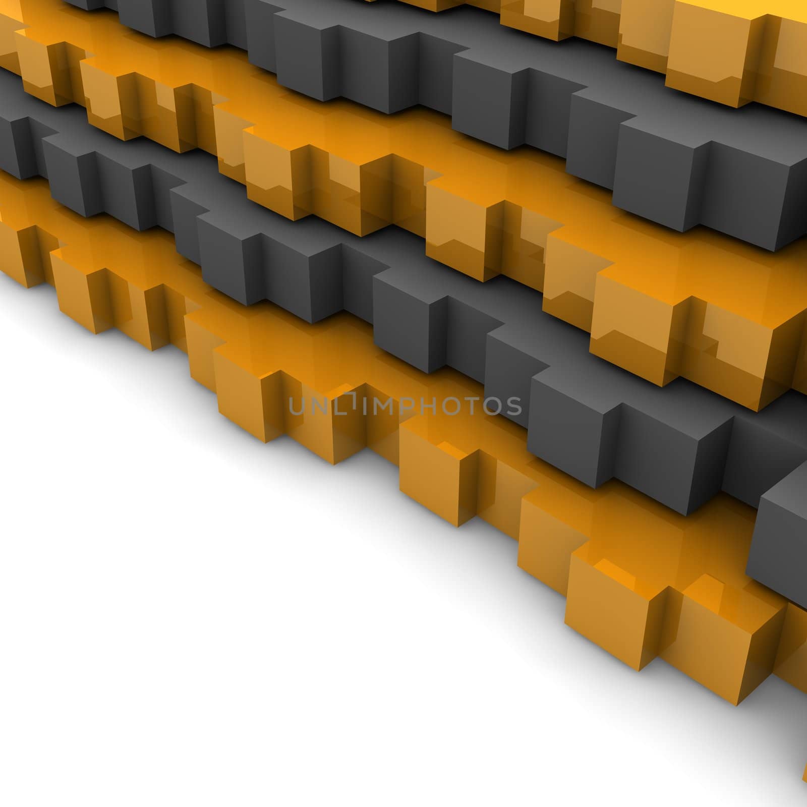 Orange and gray abstract 3d rendered background.
