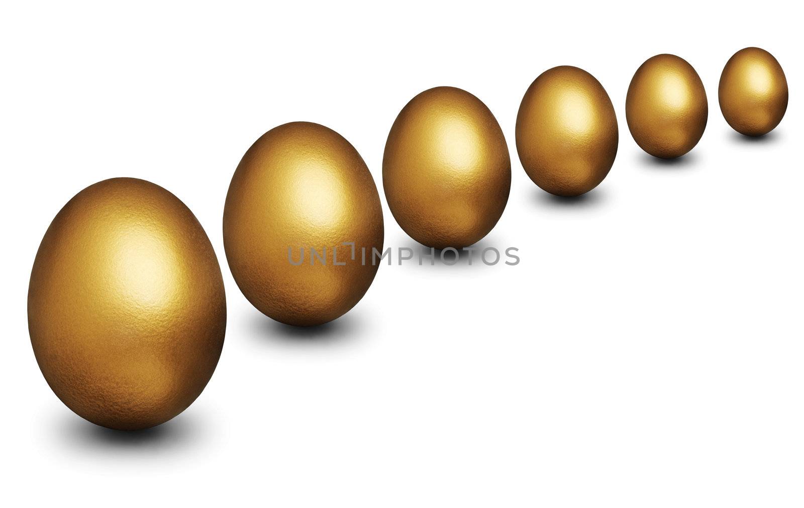 Golden egg representing financial security against a white background