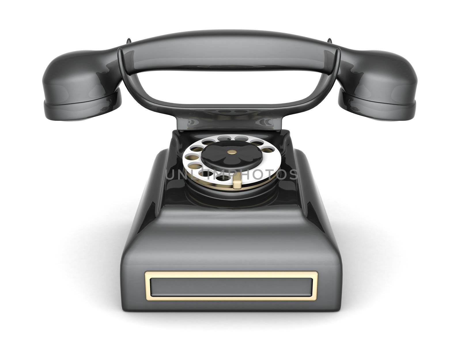 image of beautiful, old phone on a white background