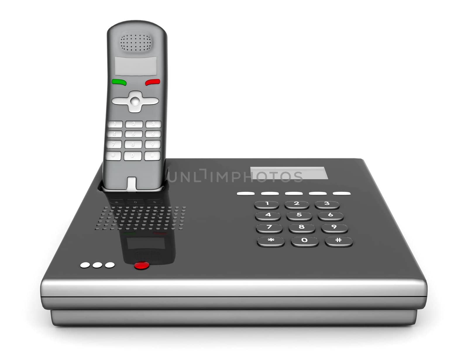 image of beautiful, red phone on a white background