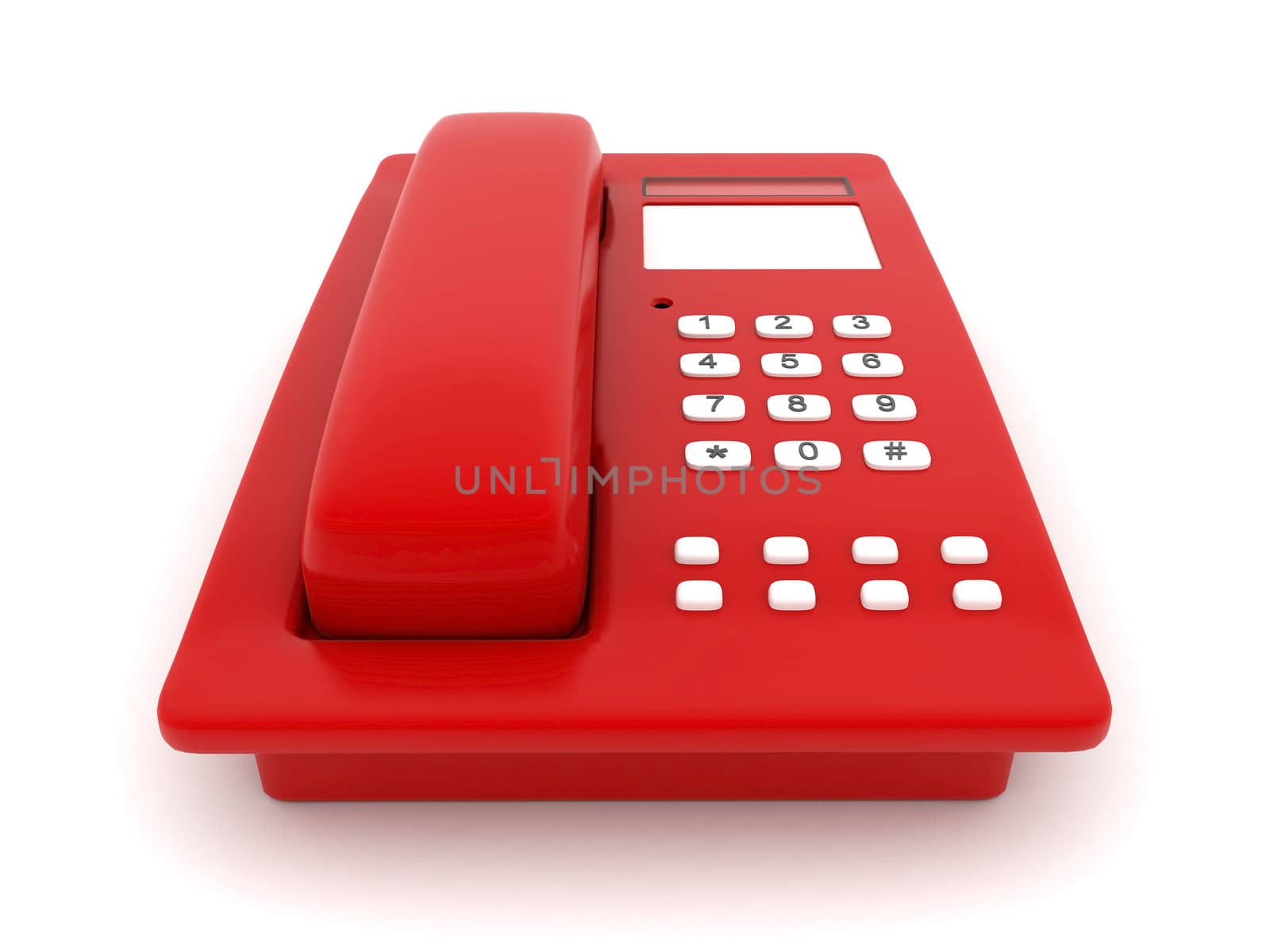 image of beautiful, red phone on a white background
