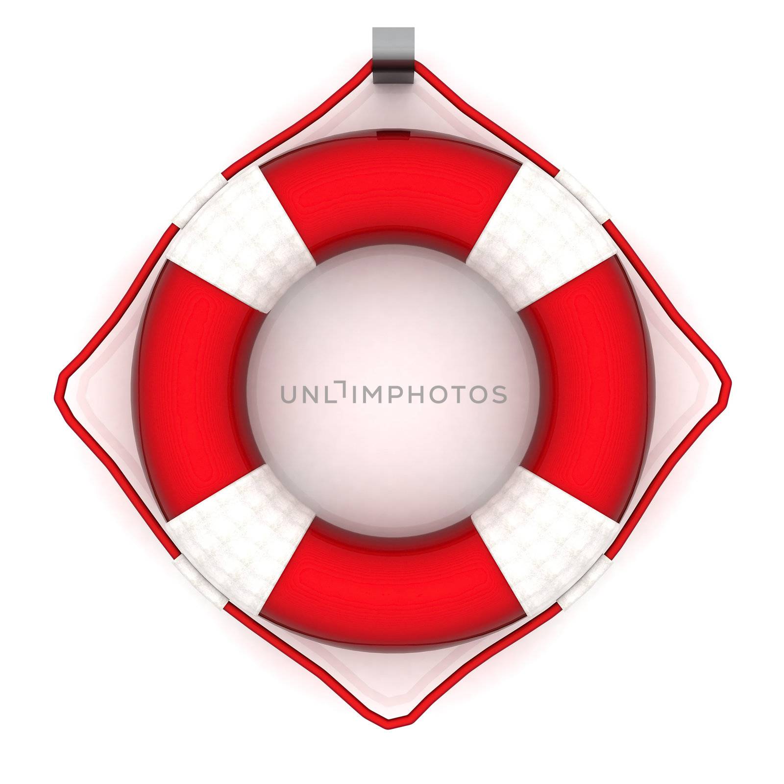 The image of a life buoy on a white background