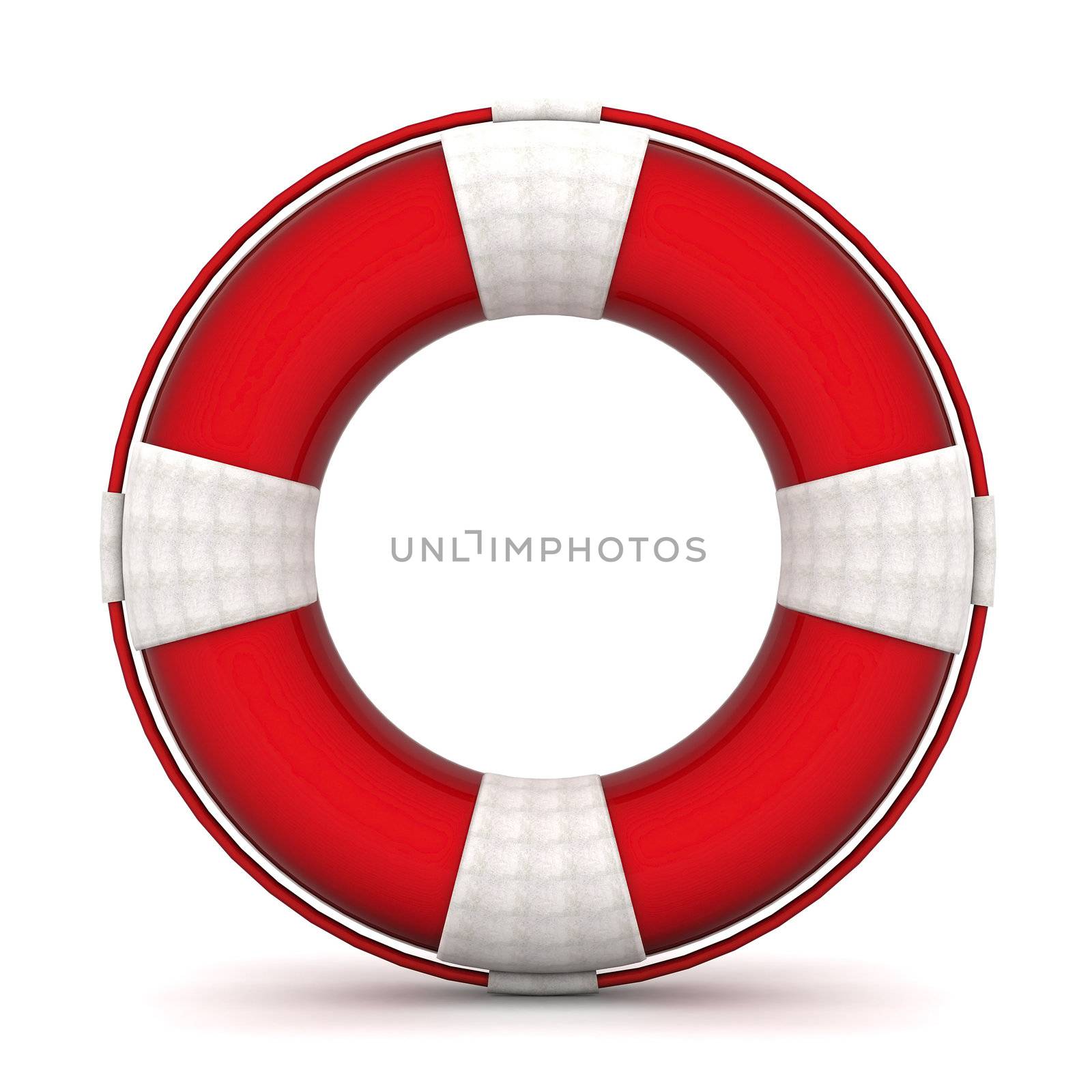 The image of a life buoy on a white background
