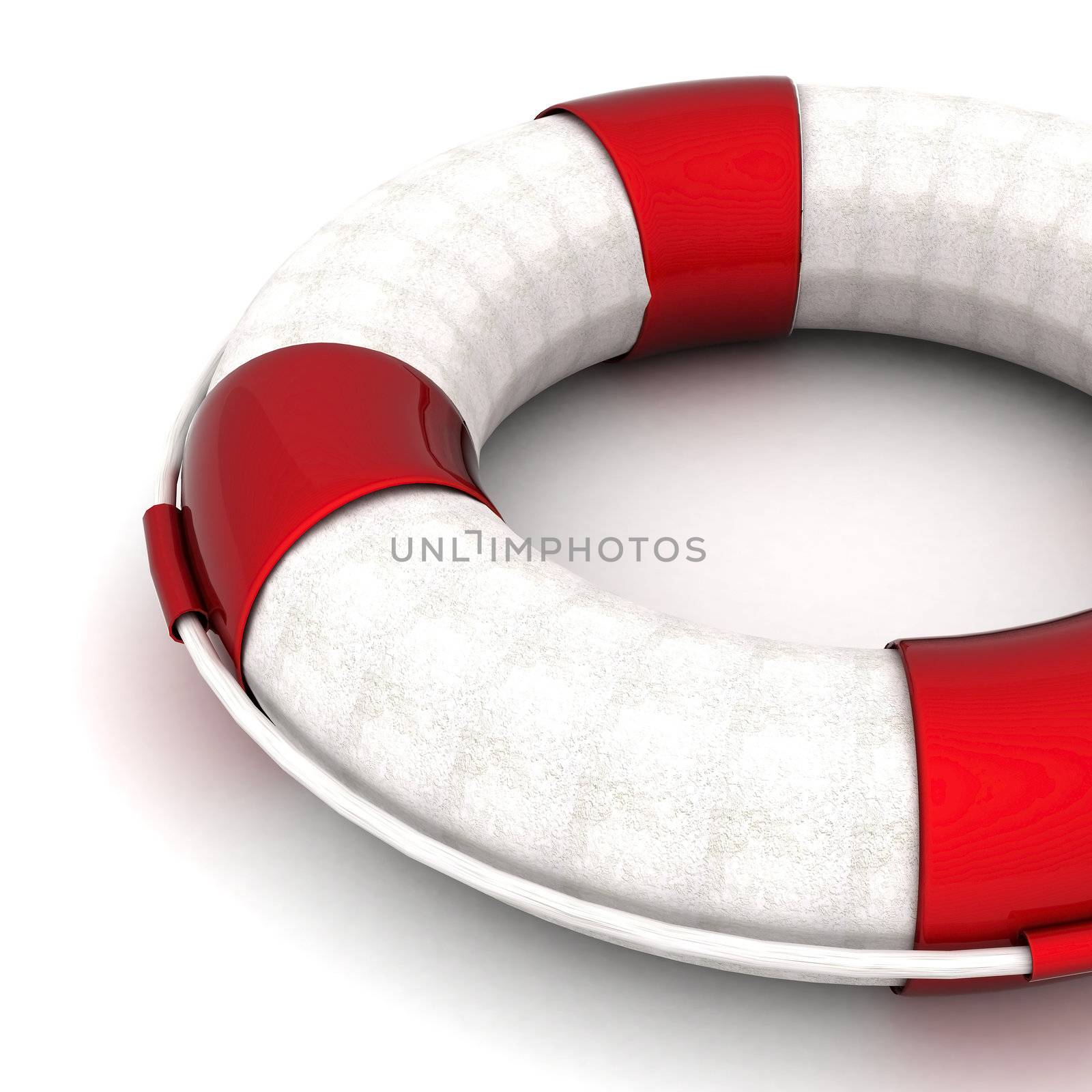 The image of a life buoy on a white background