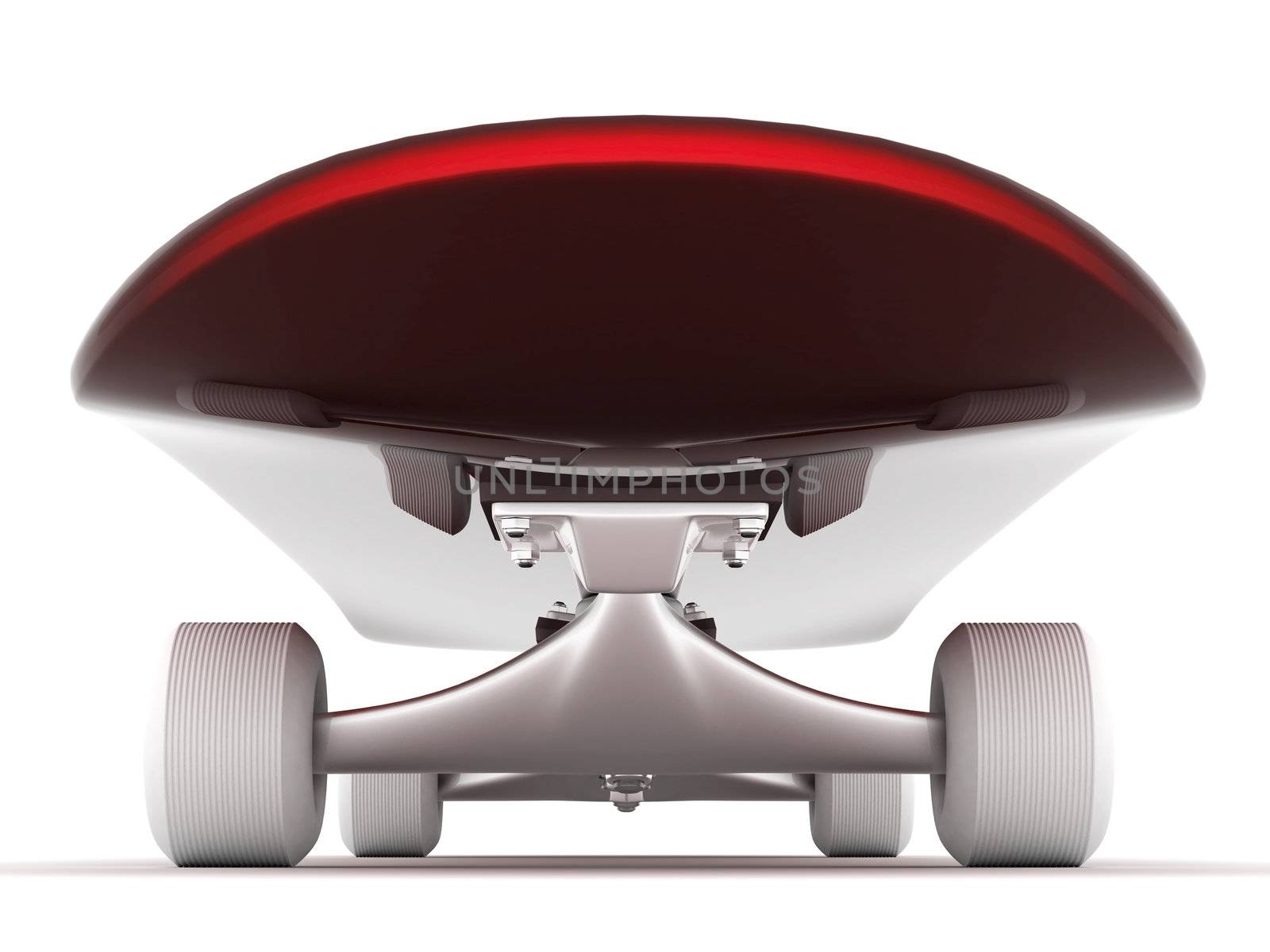 brand new skateboard, pictured on a white background