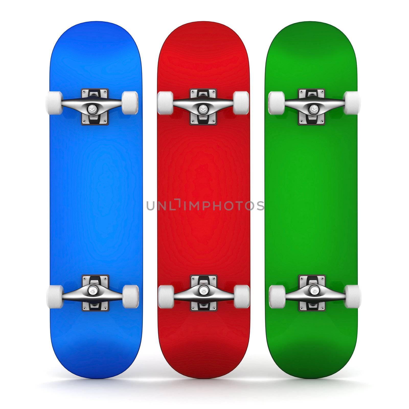 brand new skateboard, pictured on a white background