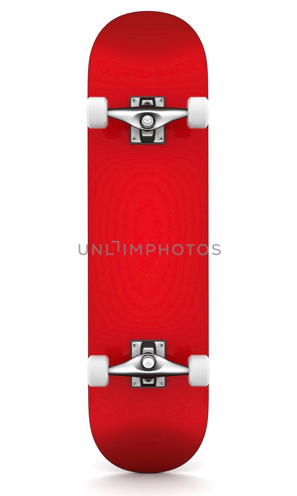 brand new skateboard, pictured on a white background