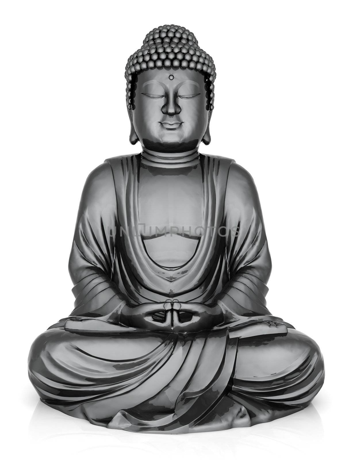 image of a gold statue of Buddha and a lotus flower