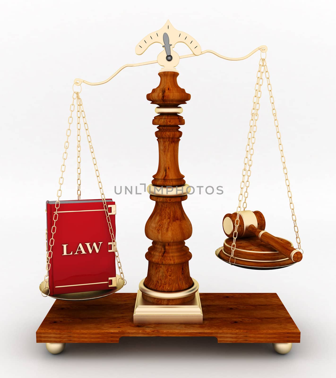 beautiful image of judicial attributes on a white background