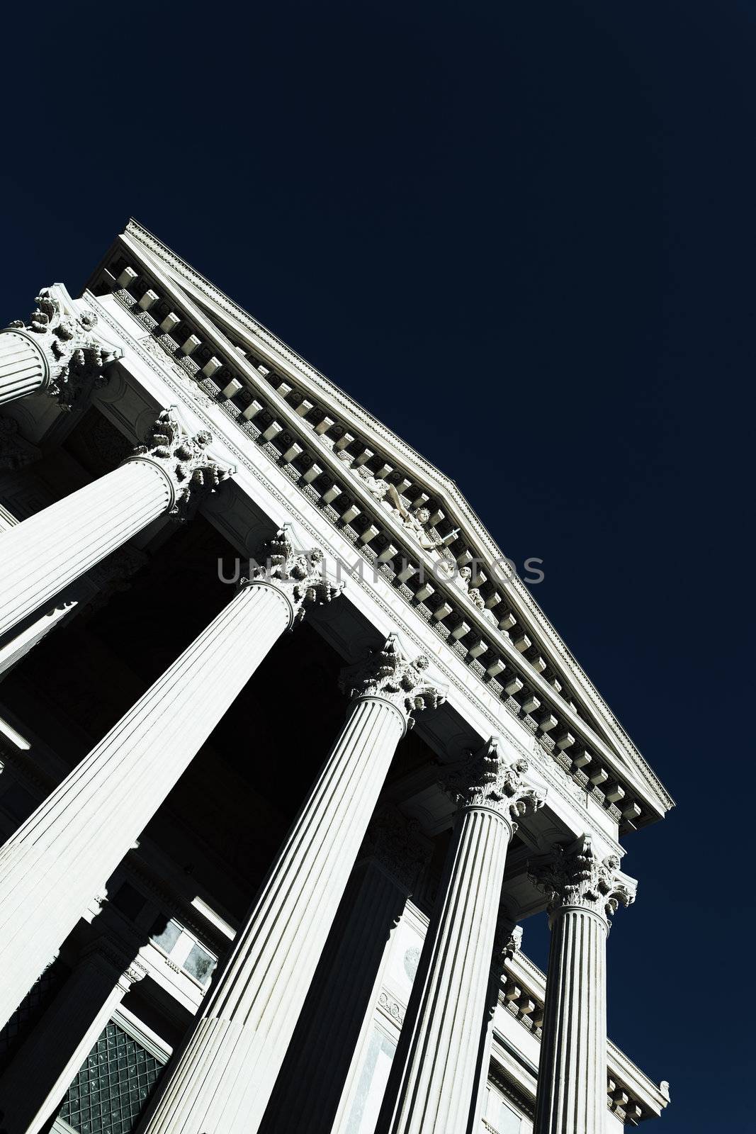 courthouse with special photographic processing in summer