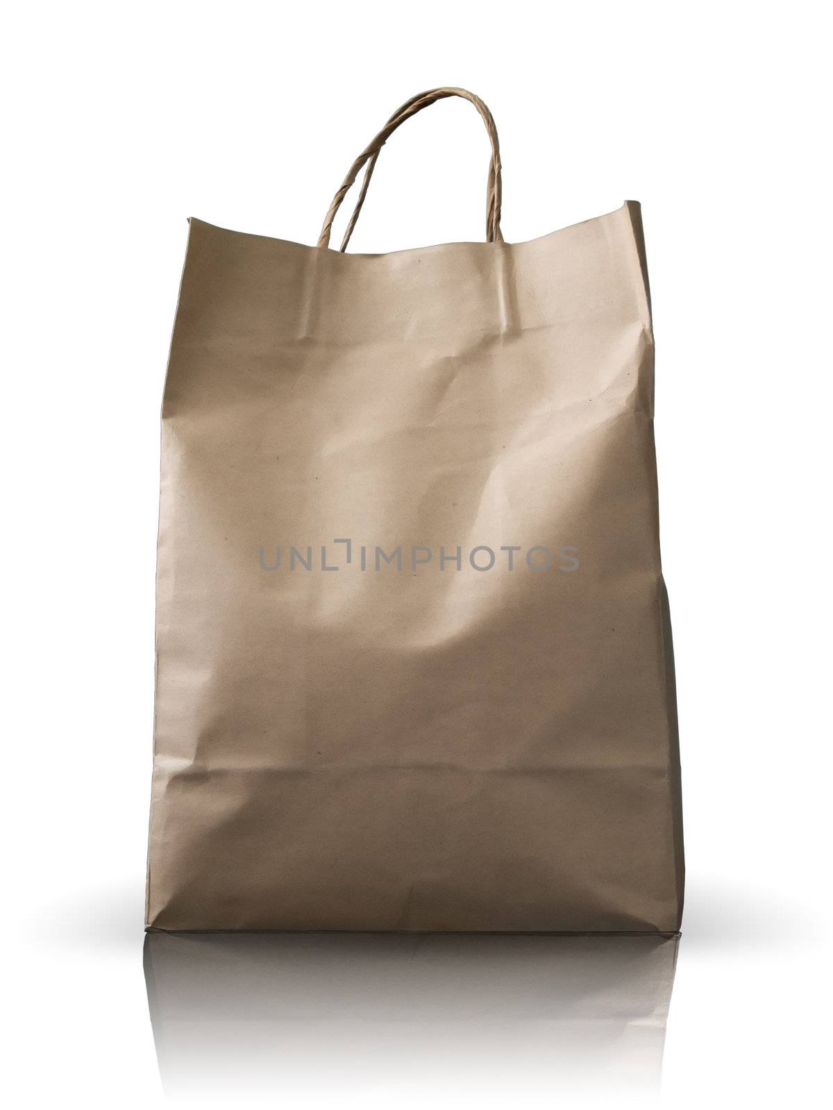 Front Brown Crumpled peper bag by nuttakit