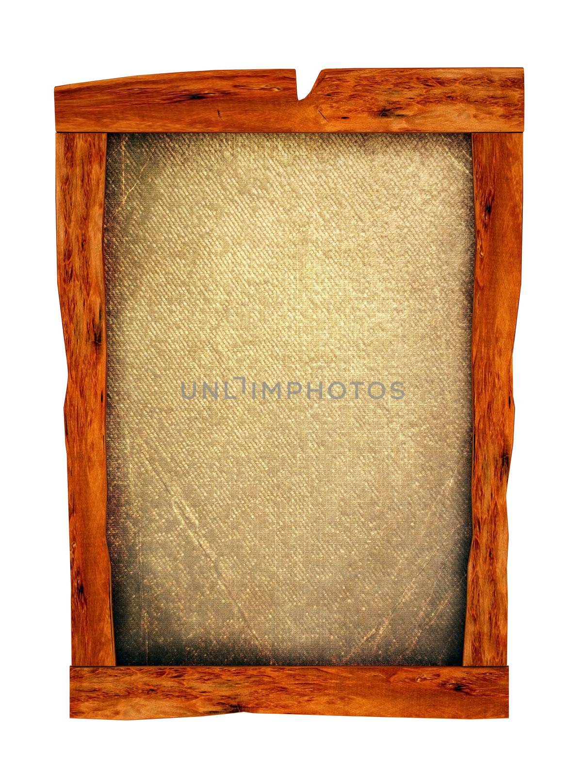 Image of a wooden frame with an old cloth