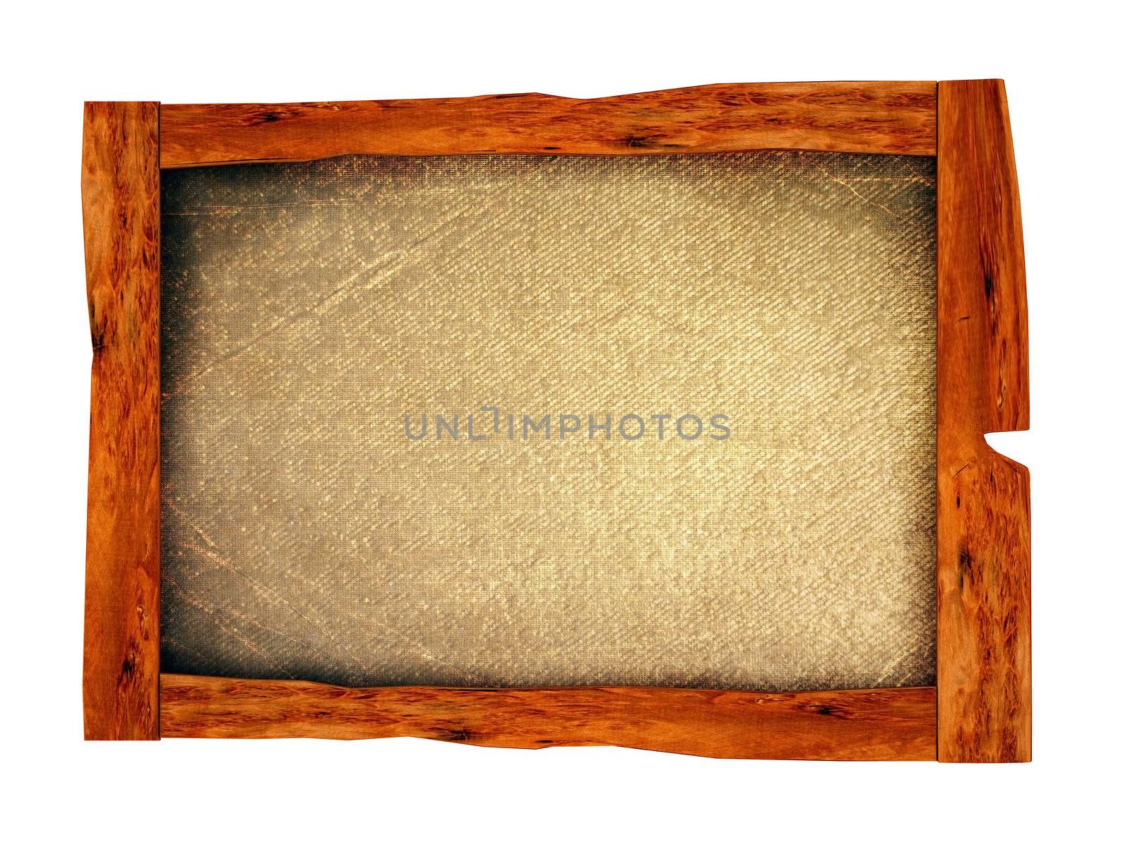 Image of a wooden frame with an old cloth