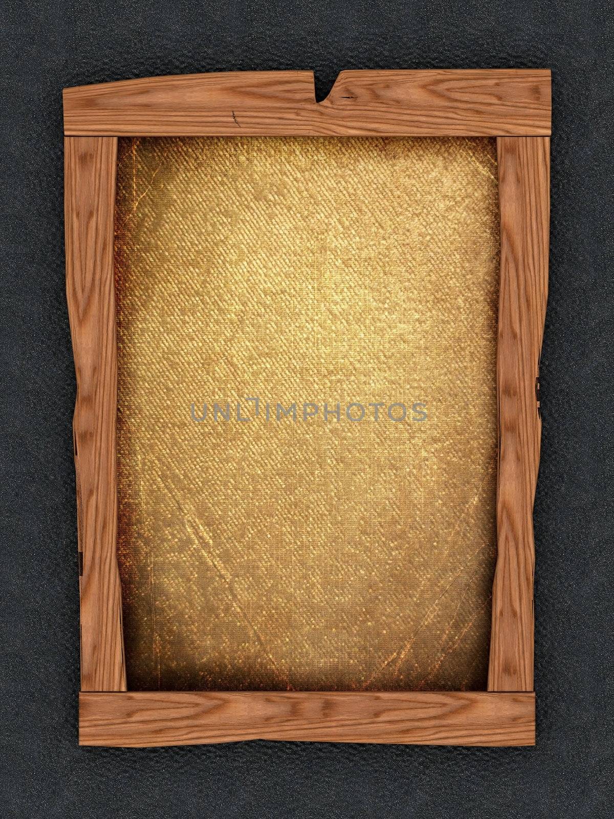 Image of a wooden frame with an old cloth