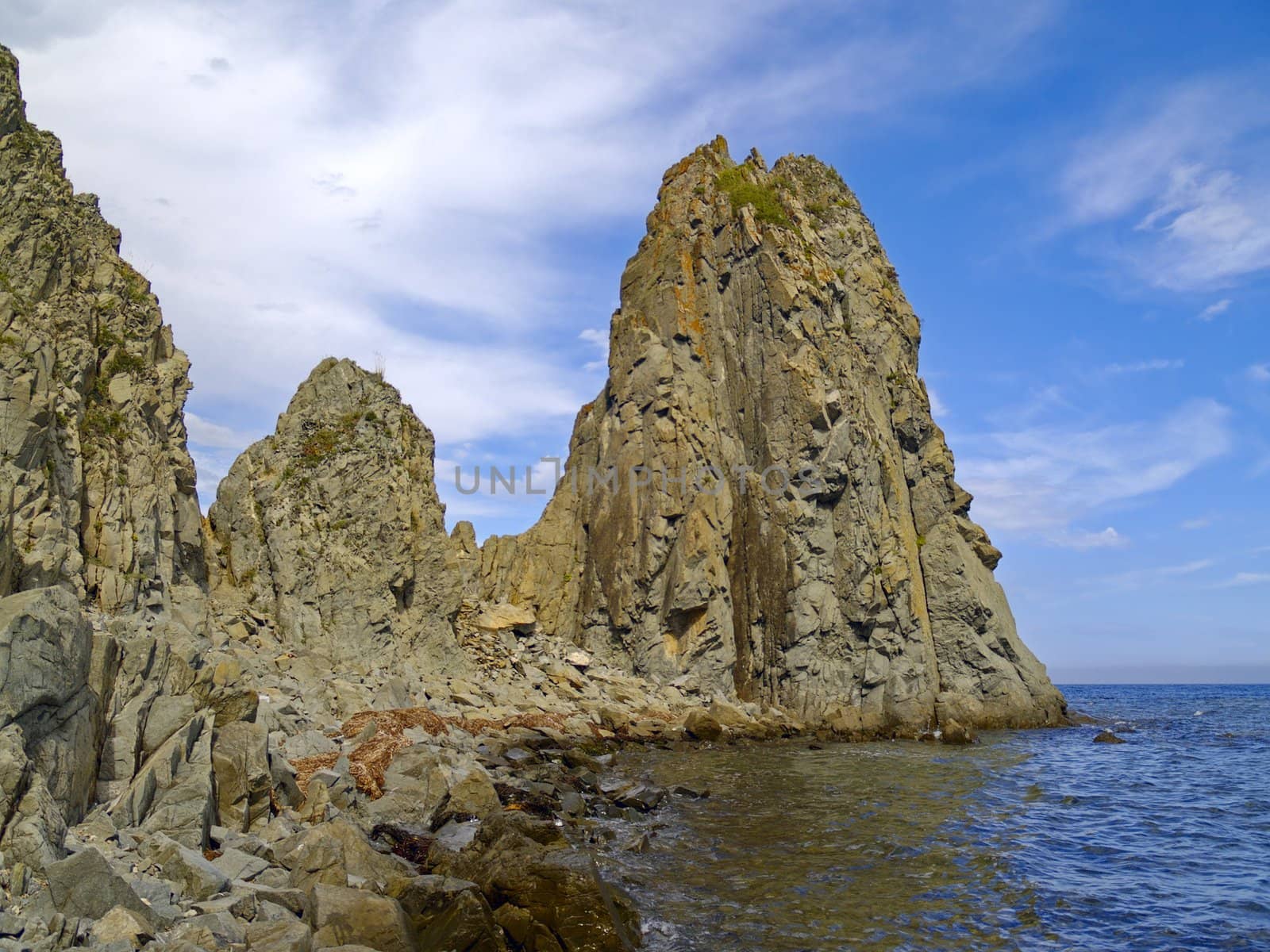 Rocks on sea coast - a summer landscape