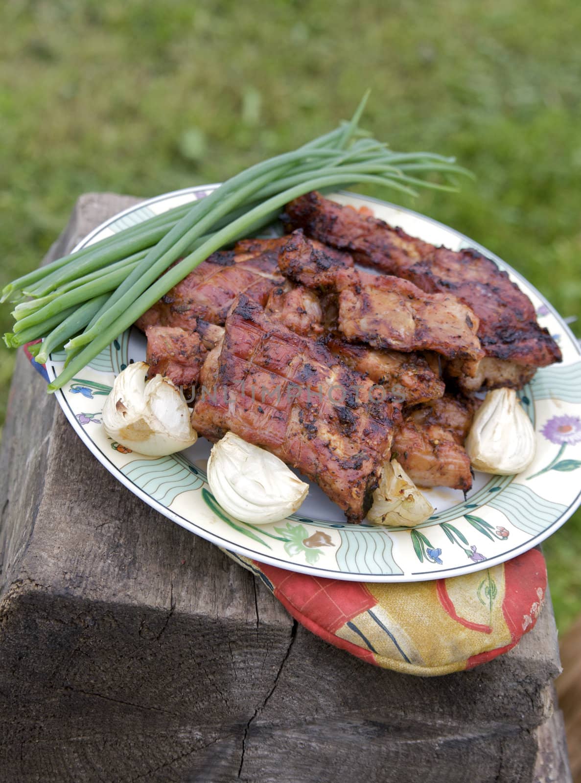  grilled ribs on the stump