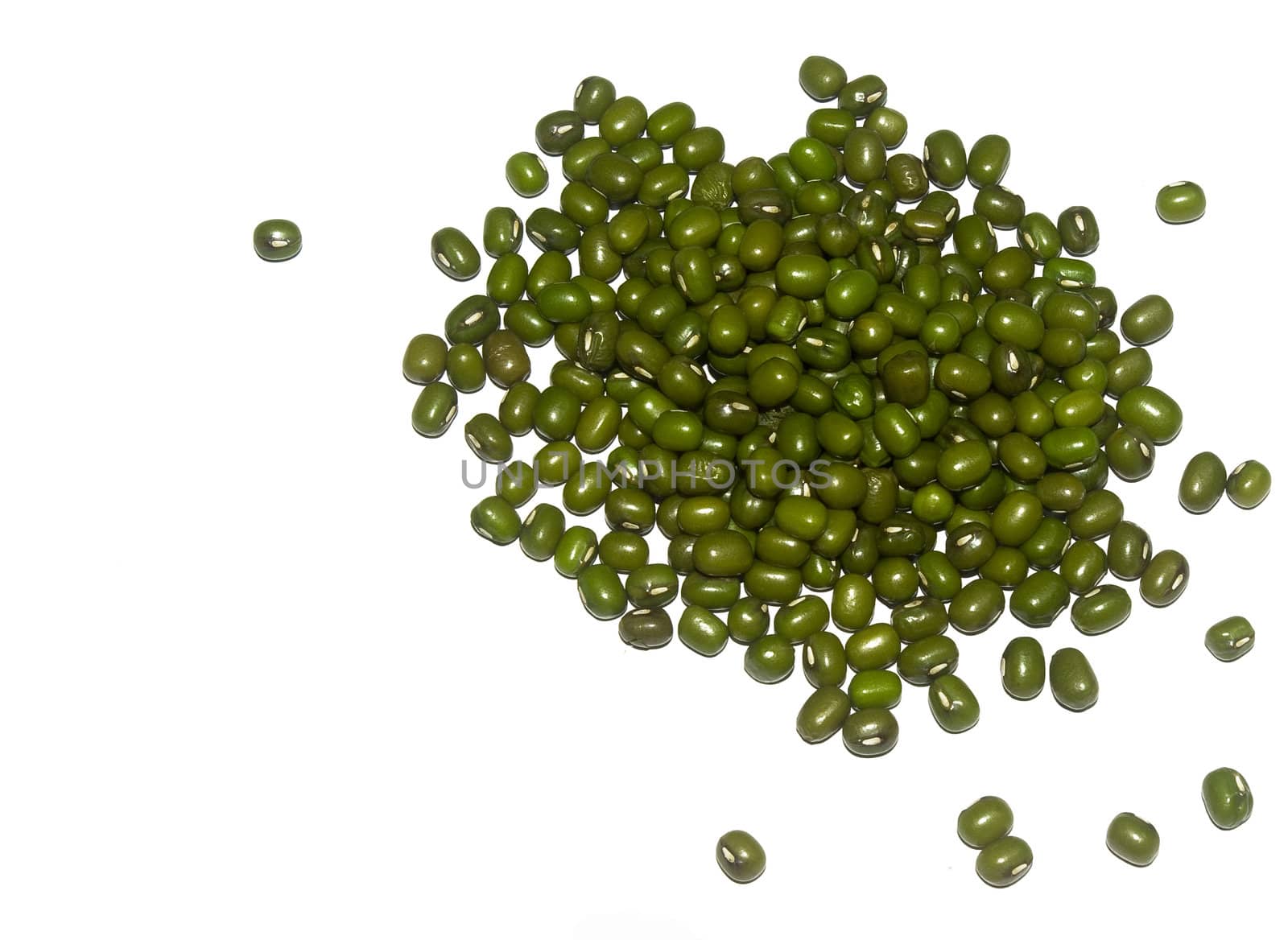 Green beans on white background for texture
