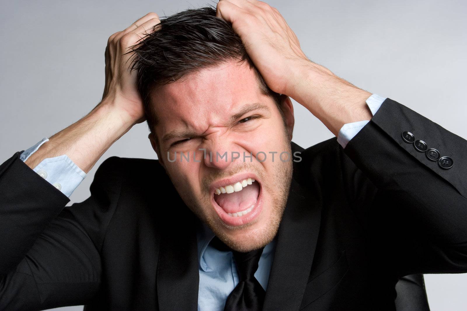 Angry frustrated businessman