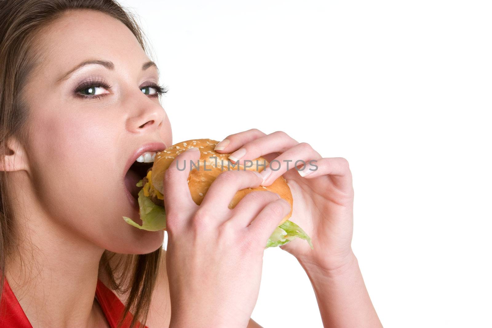 Woman Biting Food by keeweeboy
