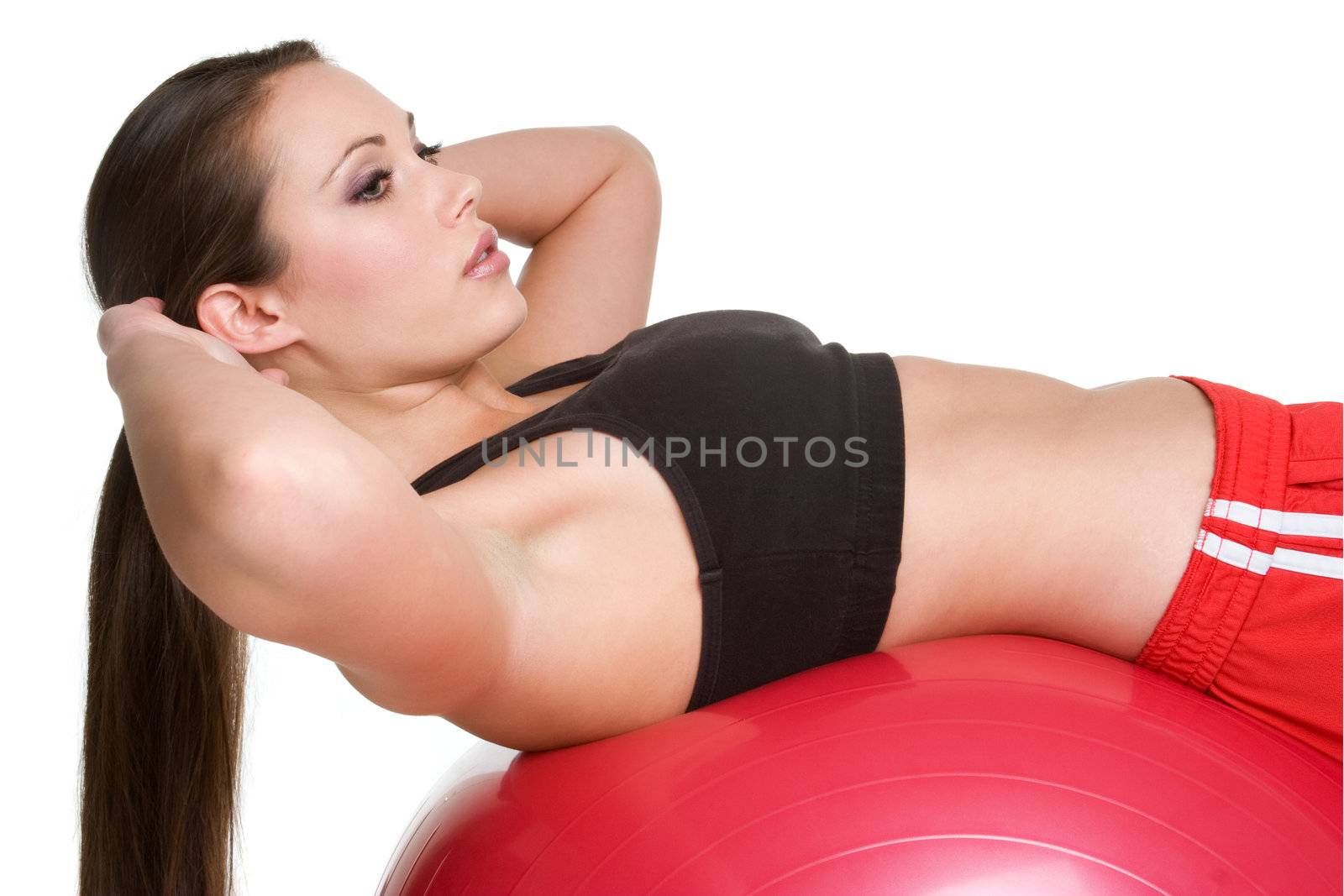 Beautiful young woman exercising