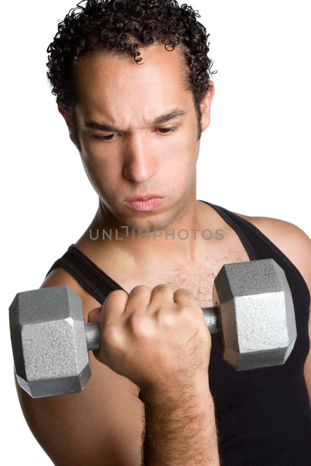 Fitness man lifting weights