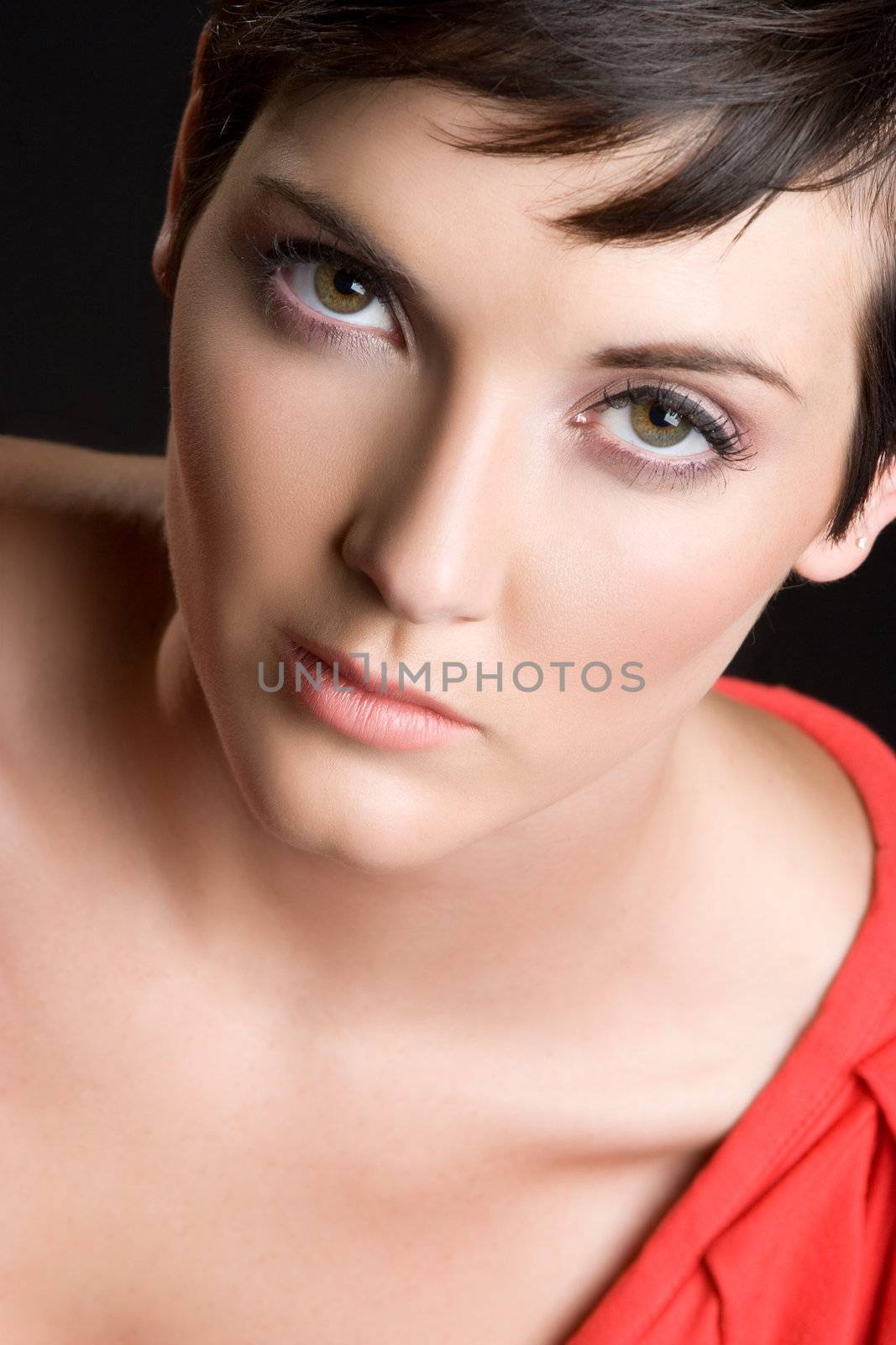 Portrait of beautiful woman closeup