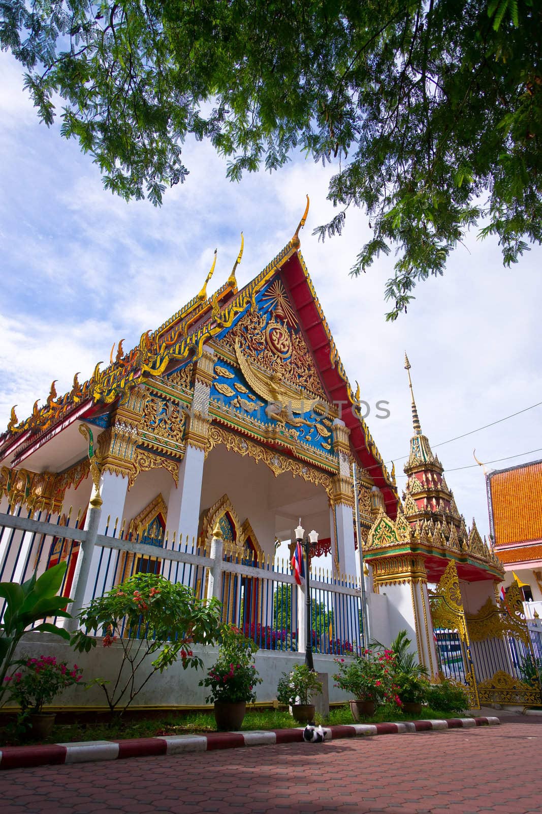 Entrance to asian temple in Thailand, Asia