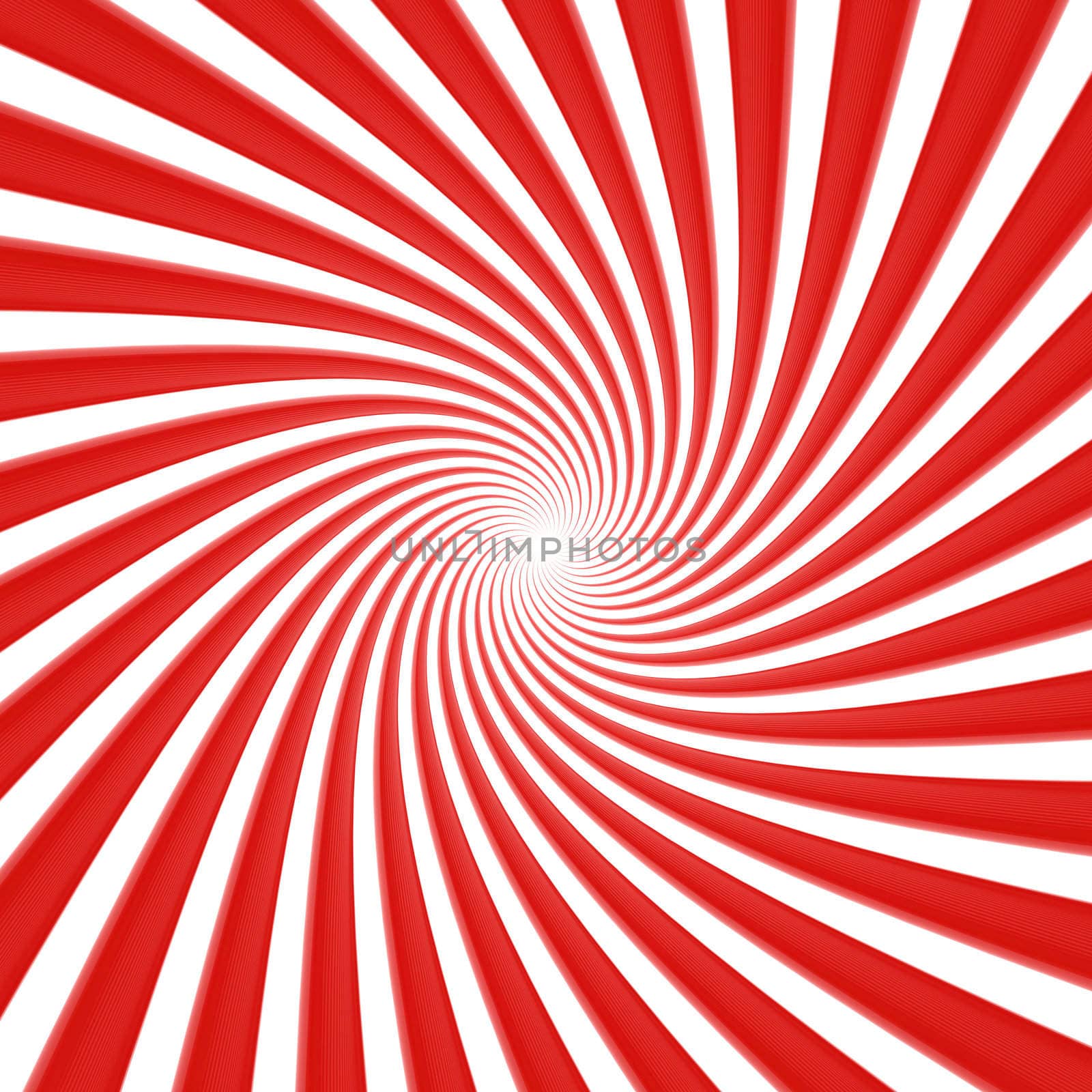 Red spiral  twisted on the white background