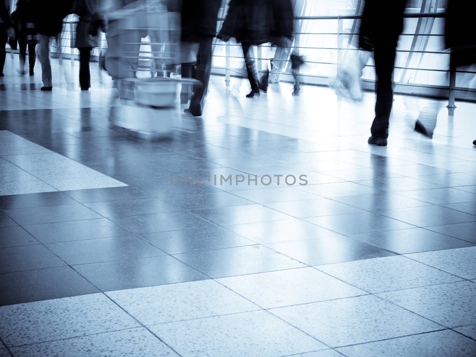People walking in a shopping center