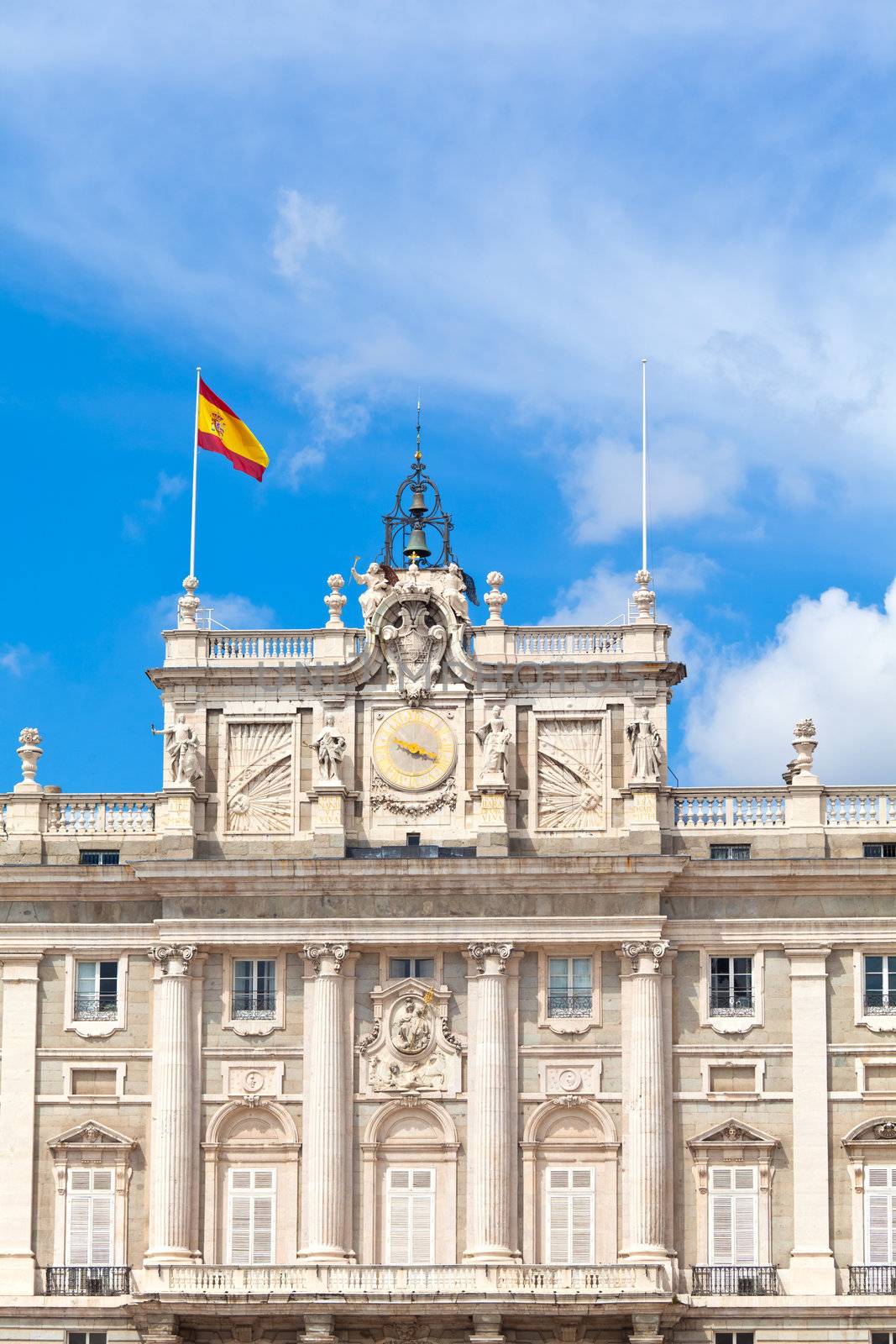 Spanish Flag on the Royal Palace in Madrid