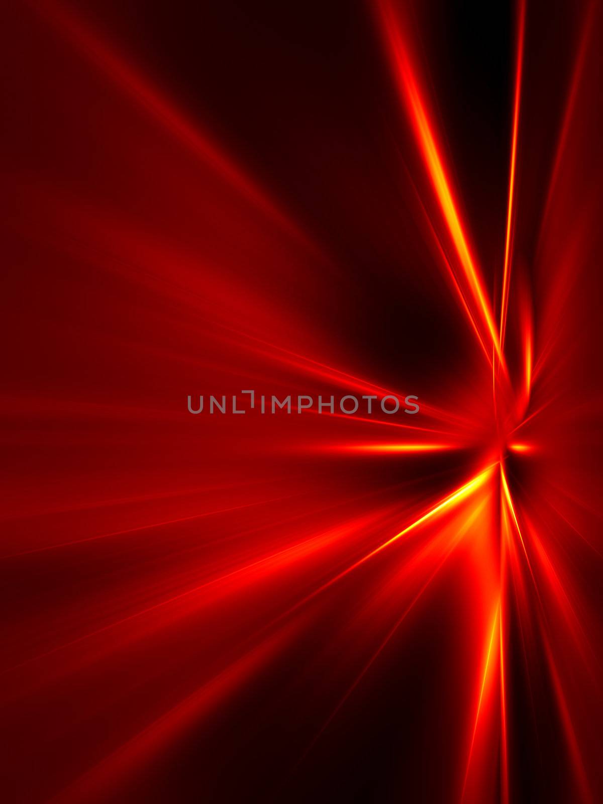 Red and yellow rays on black background. High resolution abstract image