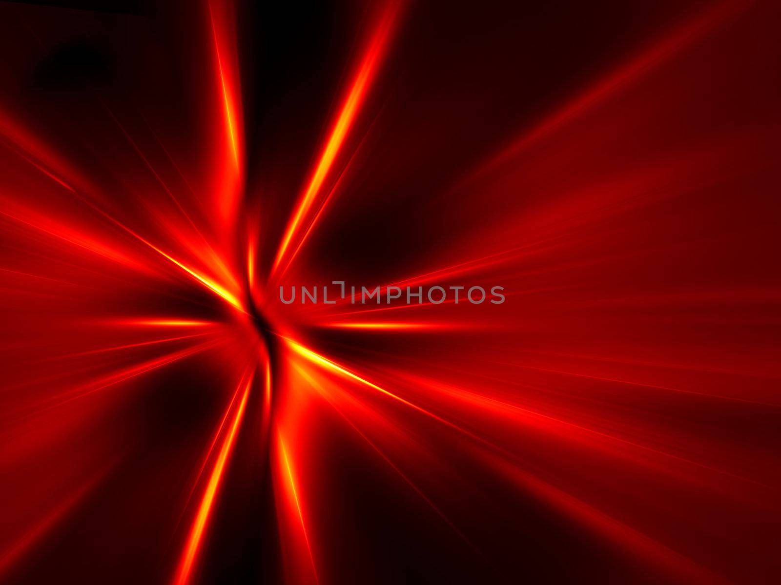 Red and yellow rays on black background. High resolution abstract image