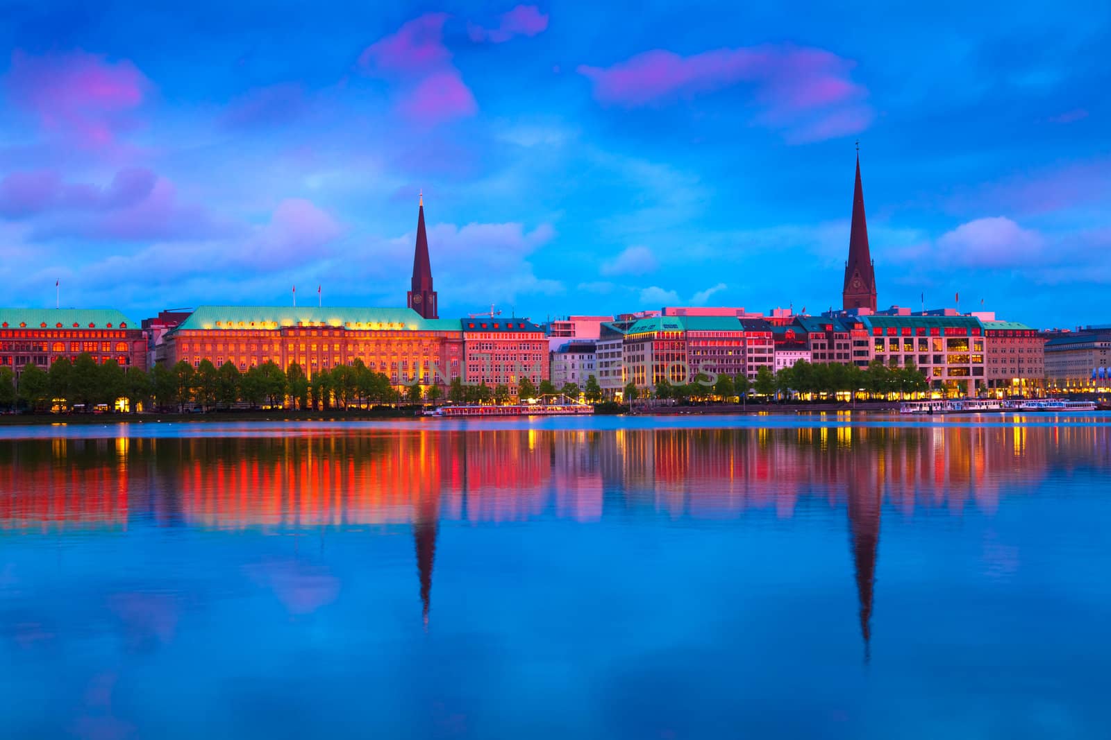 Alster Lake in Hamburg, Germany