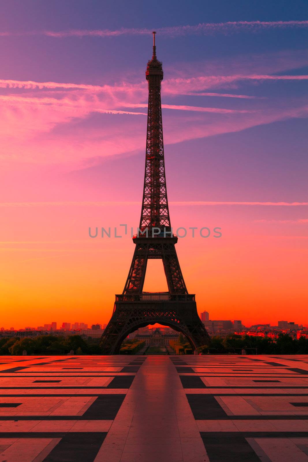 The  Eiffel Tower in Paris at Dawn