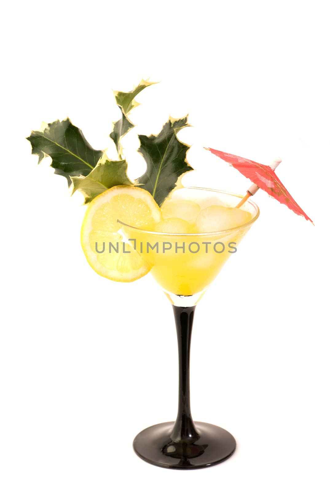 Christmas cocktail isolated on white