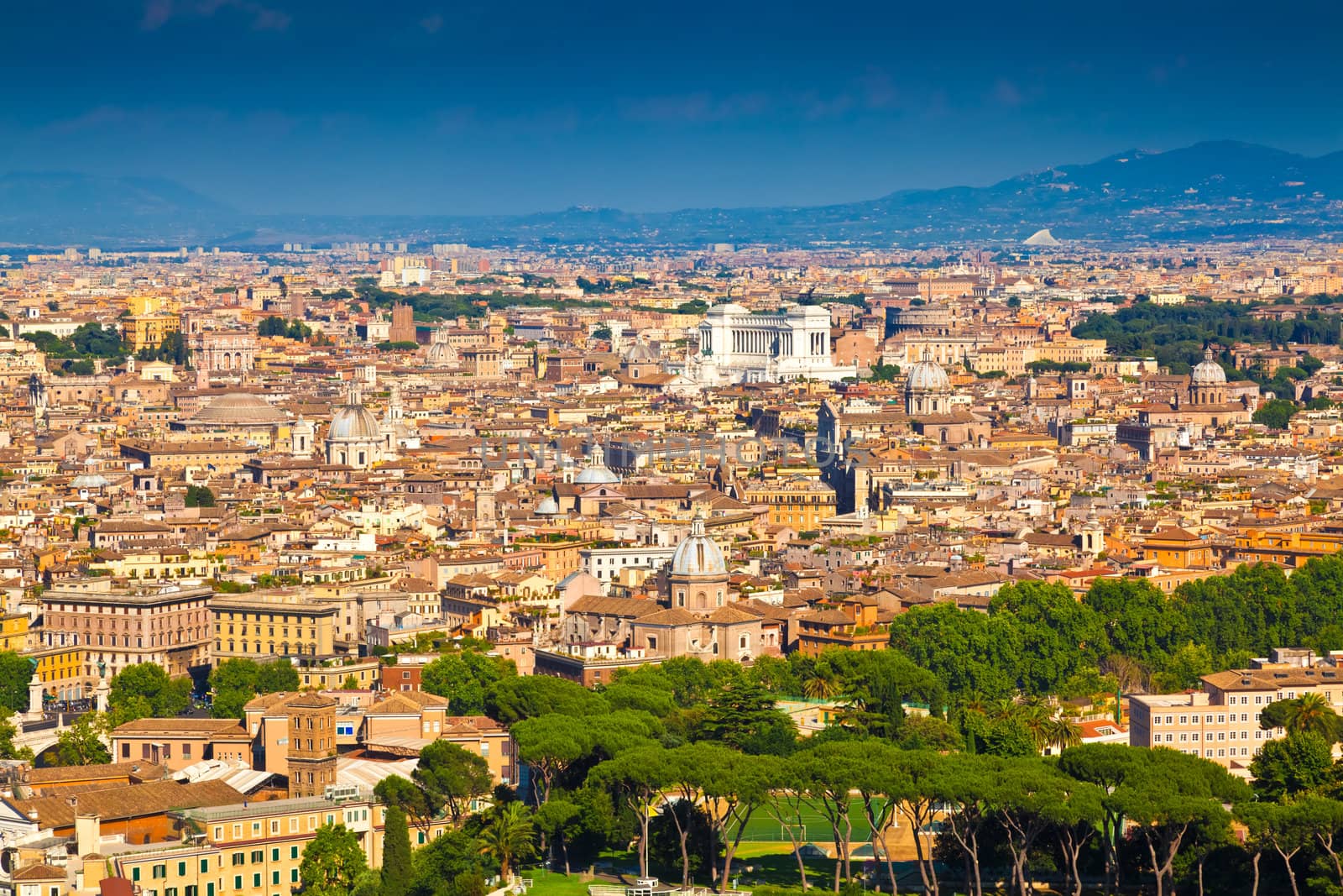Panorama of the old part of Rome, as seen from the Vatican