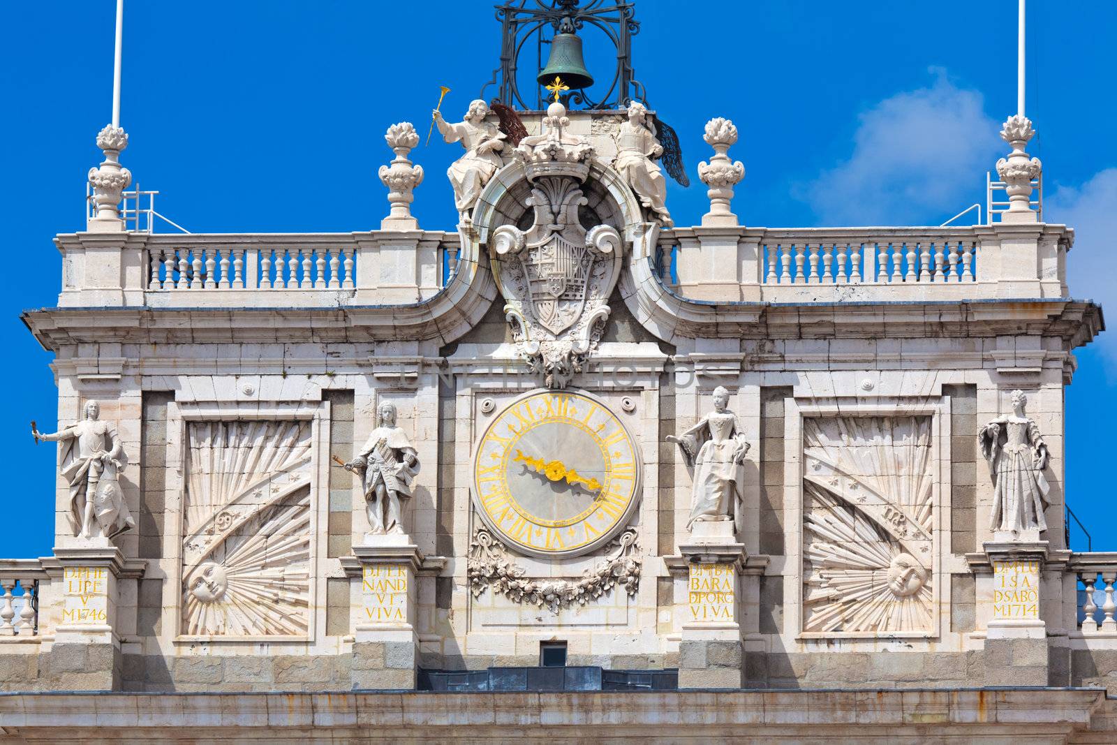 Detail of the Royal Palace in Madrid, Spain