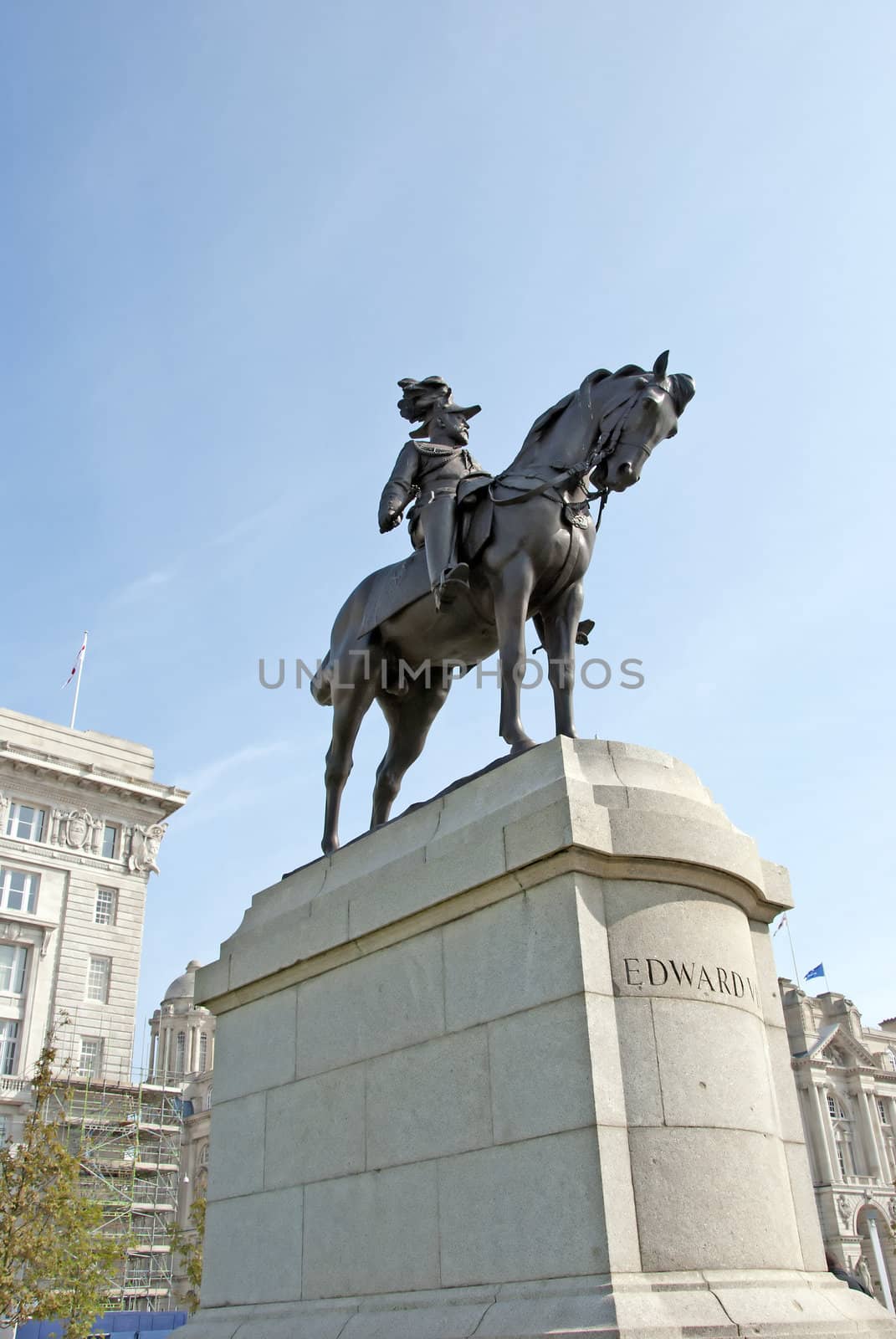 A Statue of King Edward VII of England in Liverpool