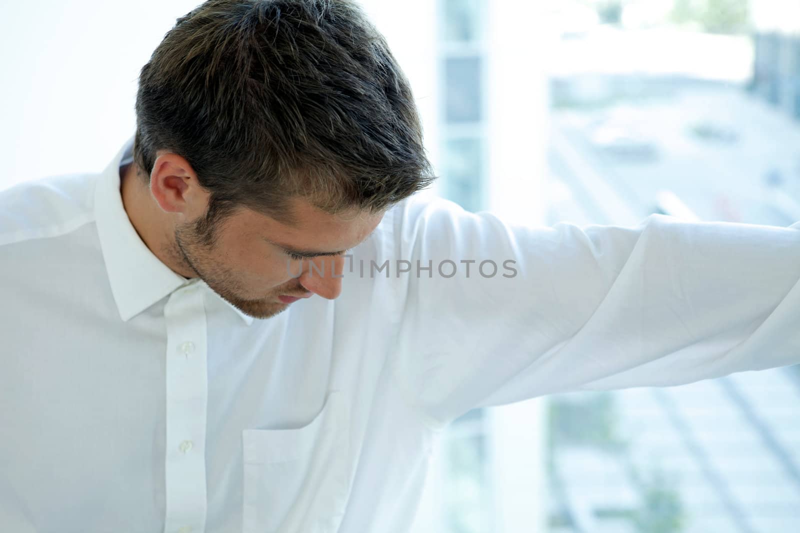 portrait of young confident caucasian businessman