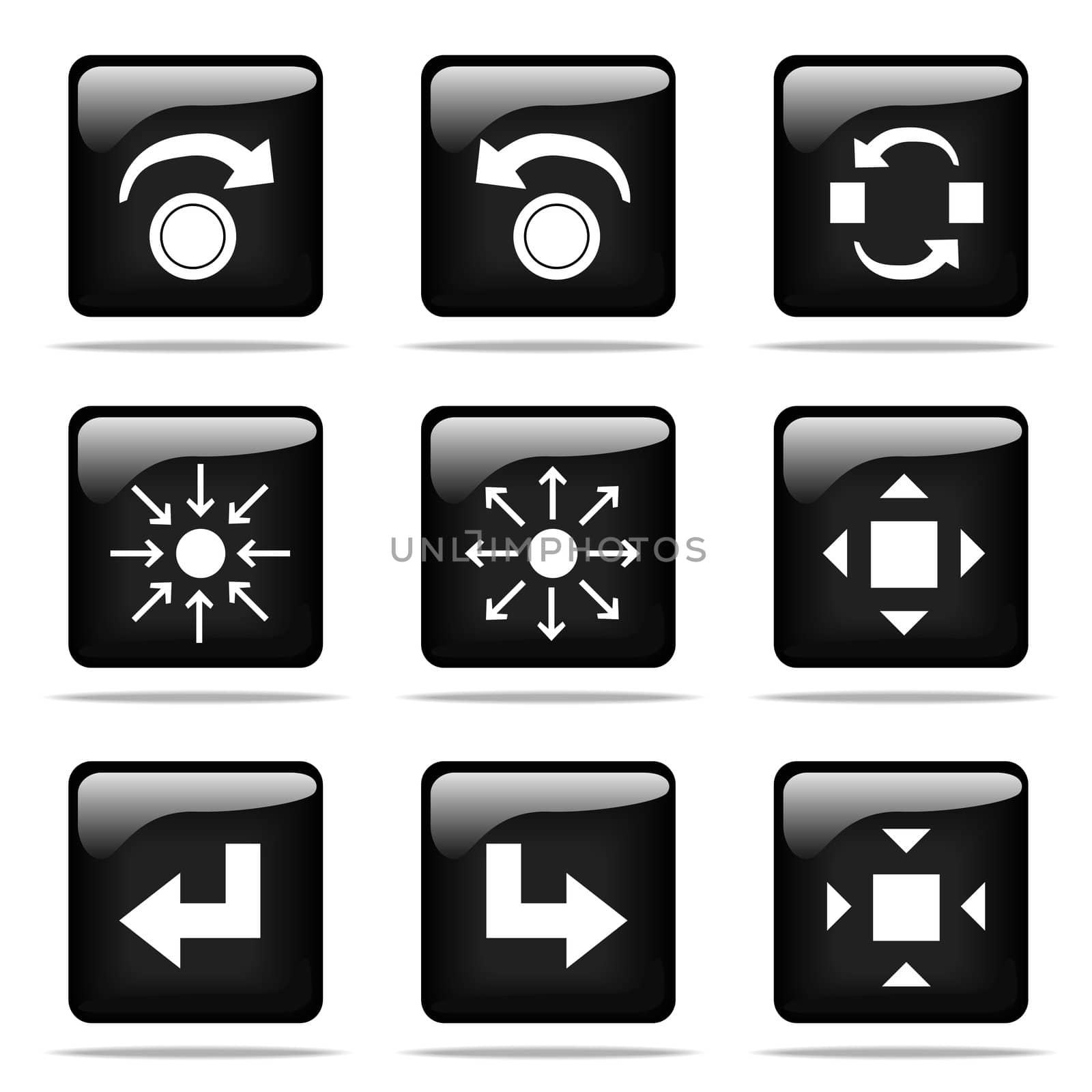 Set of glossy buttons with icons by skvoor