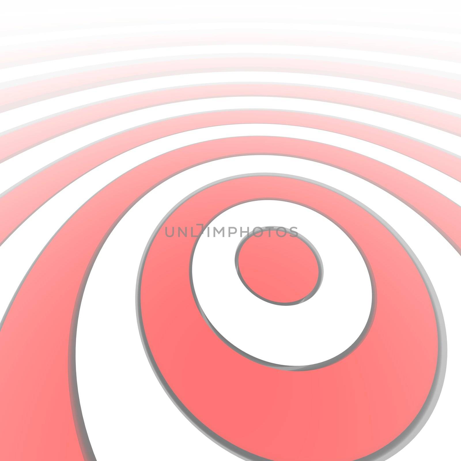 Red and white rings pattern abstract background 3d.