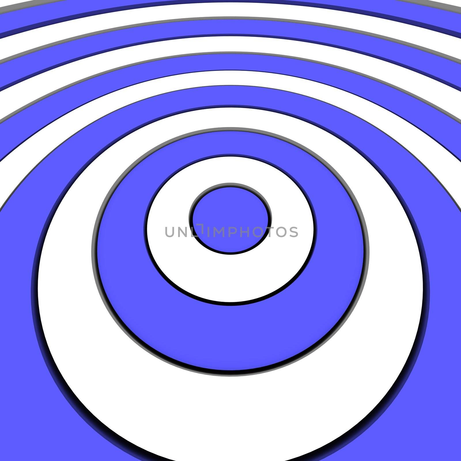 Blue and white rings pattern abstract background 3d.
