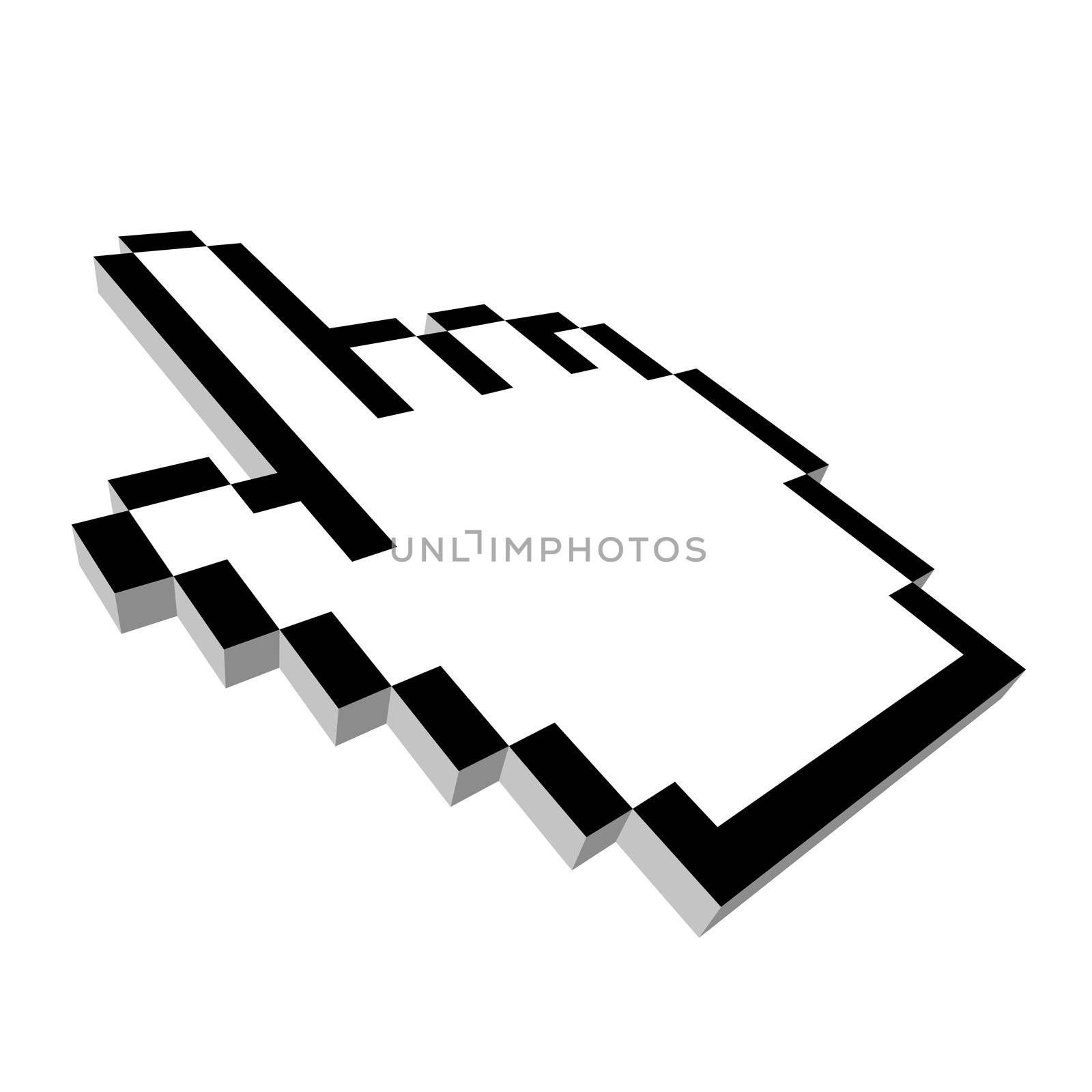 Computer hand cursor 3d illustration