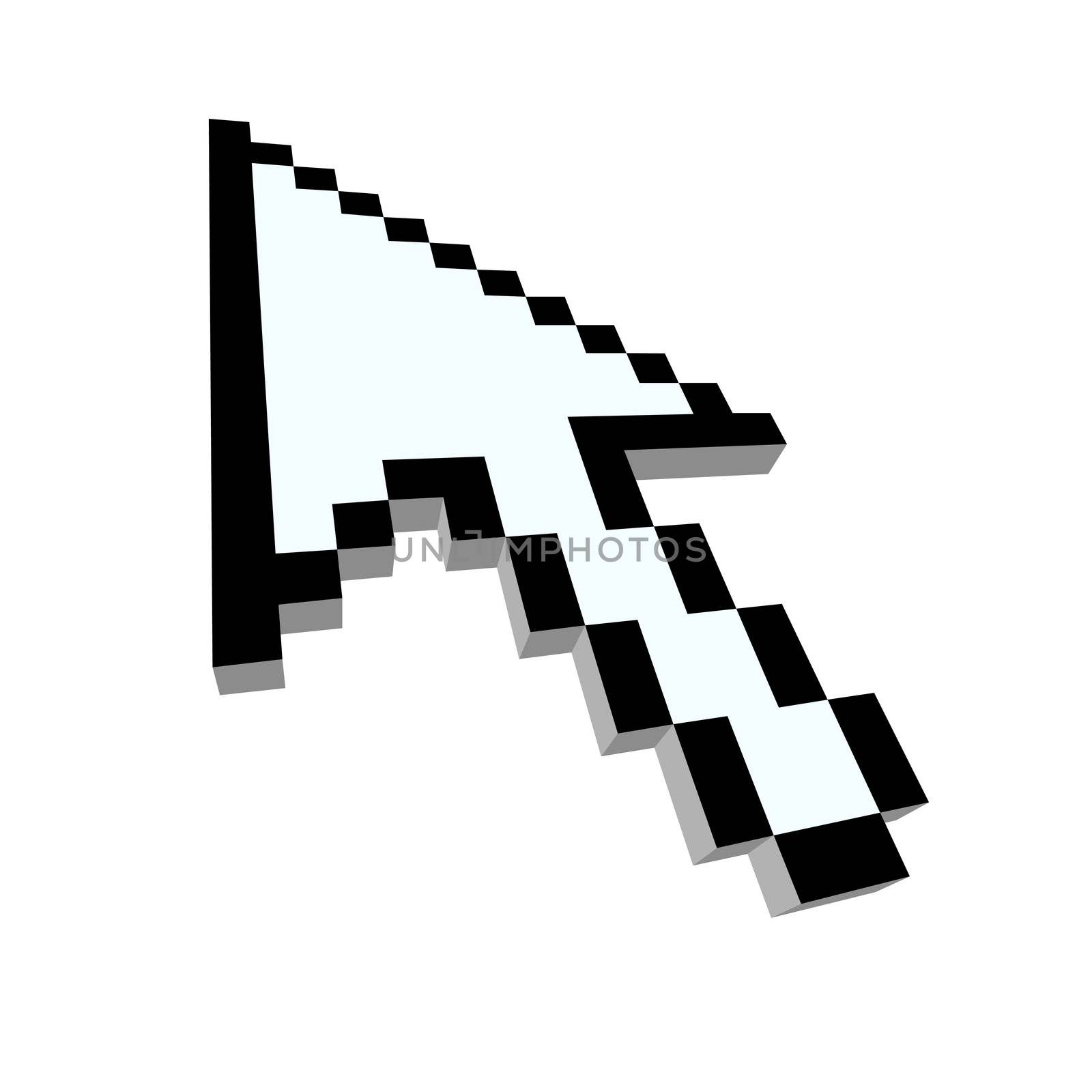 Computer arrow cursor 3d illustration