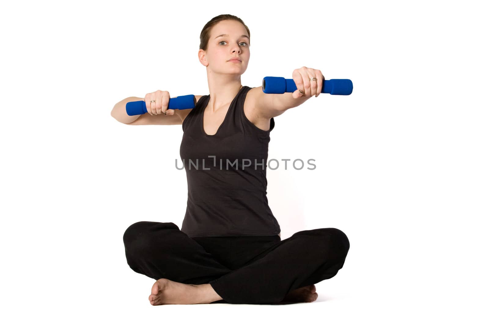Young girl is sporting with weights by DNFStyle
