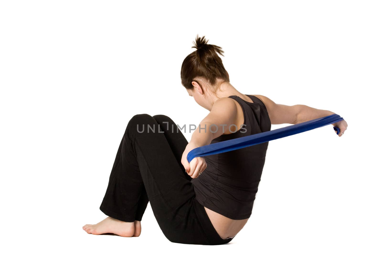 Woman is stretching her arms by DNFStyle
