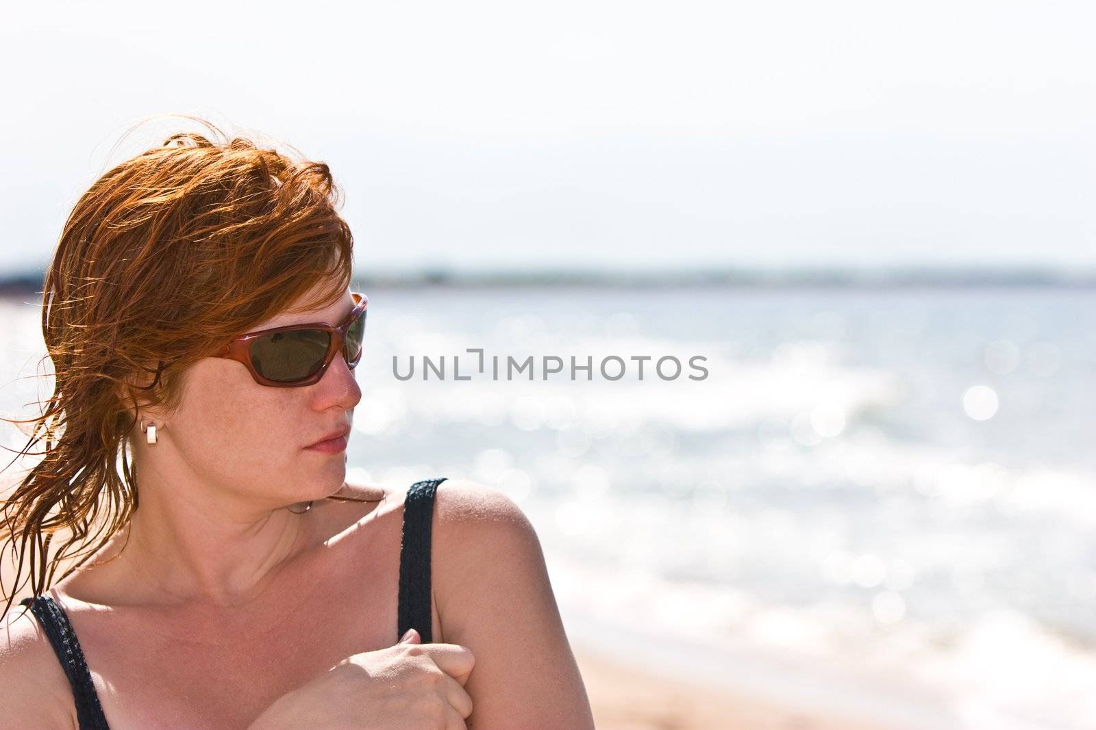 leisure series: pretty woman portarit on the sea