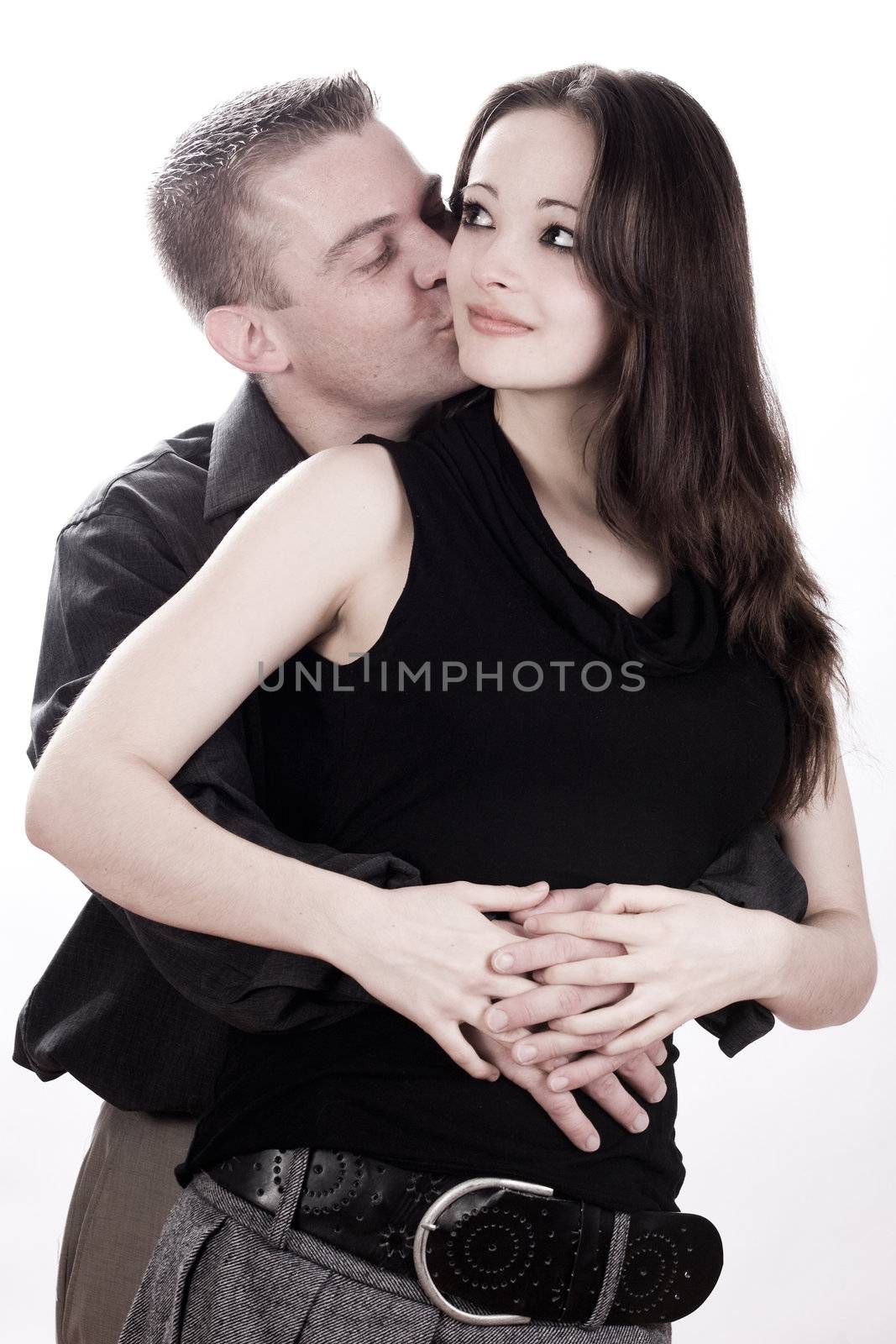 Man is kissing his girlfriend by DNFStyle